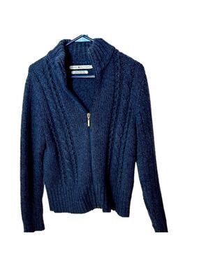 Tommy Hilfiger men’s angora and lambswool blue zip up Sweater size large